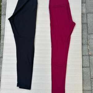 Syrinx Leggings For Women, High Wasted, 4 Pair, Grey, Black, Red, Olive, S/M